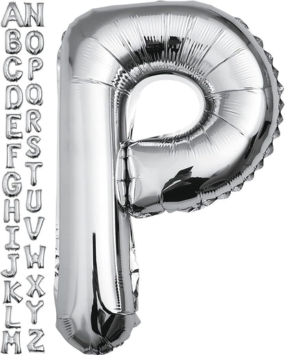 40 inch Silver Letter A Balloon, Big Size Alphabet Foil Mylar Helium Balloons for Birthday Party Celebration Wedding Anniversary Baby Shower Decorations Supplies Alphabet A