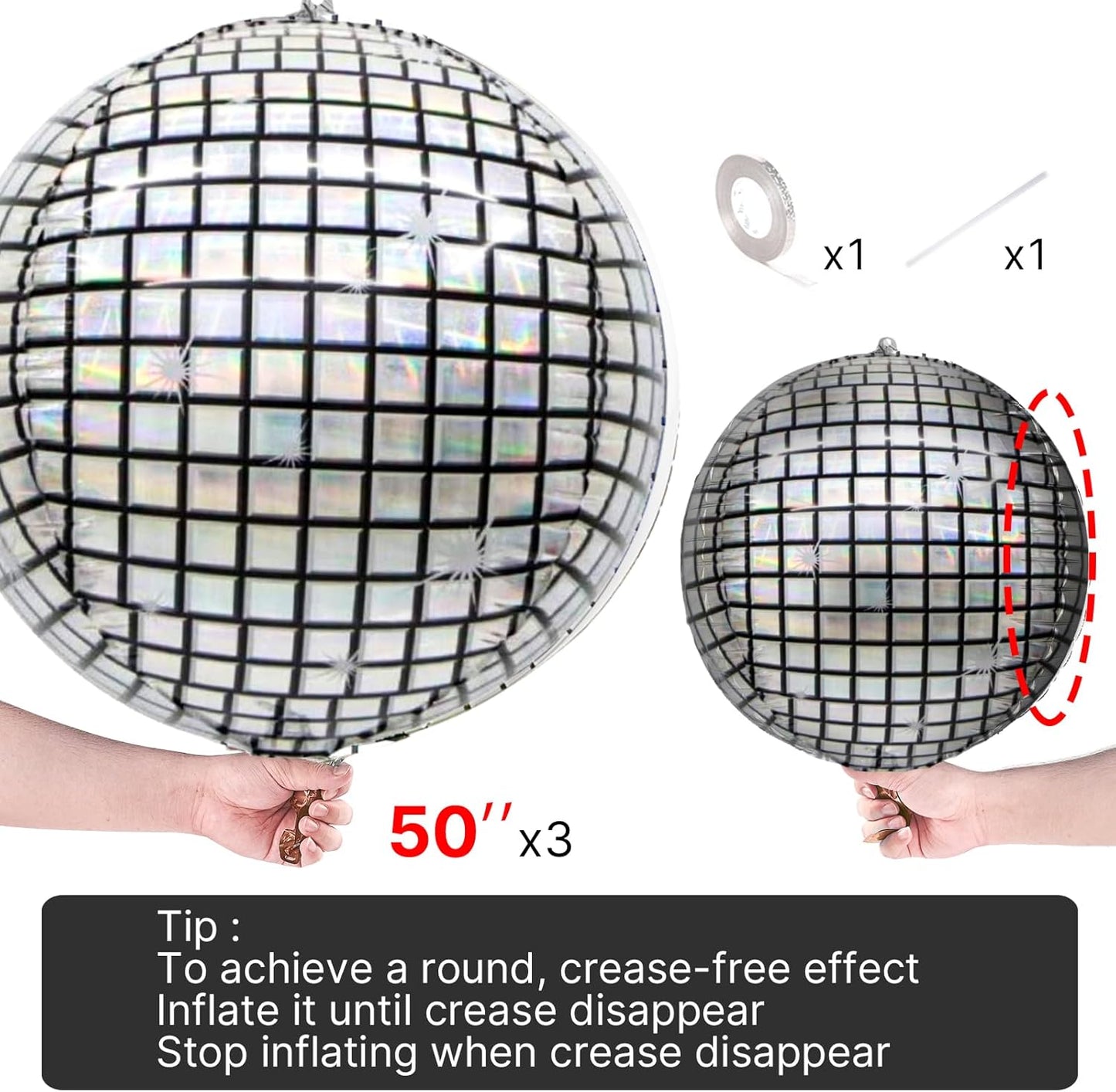 PartyWoo Metallic Gold Foil Balloons 20pcs Different Sizes Pack of 22 15 10 Inch Large Round Foil 4D Inflatable Mirror Ball Mylar Balloons for Graduation Birthday Baby Shower Party Decorations