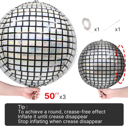 PartyWoo Metallic Gold Foil Balloons 20pcs Different Sizes Pack of 22 15 10 Inch Large Round Foil 4D Inflatable Mirror Ball Mylar Balloons for Graduation Birthday Baby Shower Party Decorations