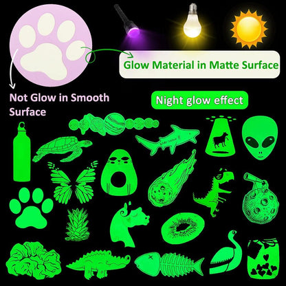 QTL Neon Stickers for Teens & Students Prizes, Waterproof Vinyl Party Favor Stickers, School Rewards, Water Bottle and Laptop, 50PCS - Colors B