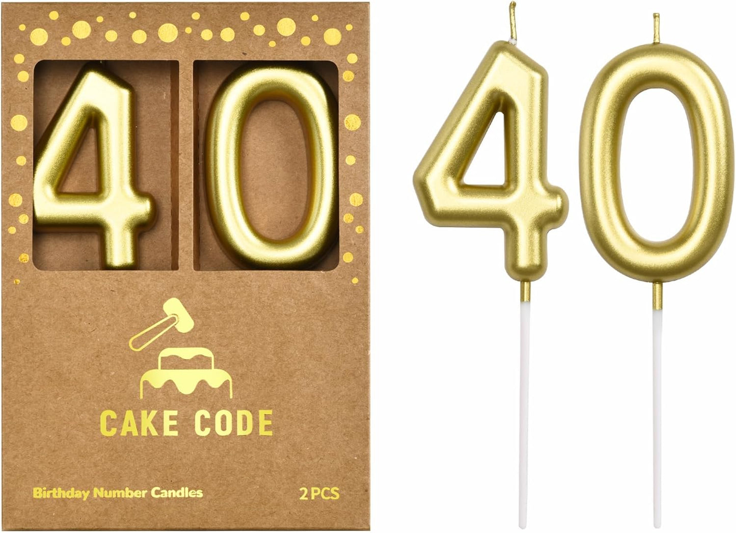2.76 Inch Classical Gold 5 Number Birthday Candles, Gold Number Candles, Cake Number Candles, Party Celebration