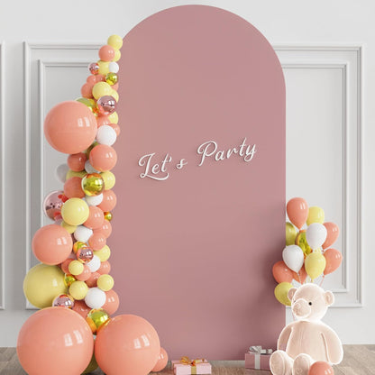 Wokceer 7.2 FT Wedding Arch Backdrop Stand and White Arch Cover, Metal Arch Stand with Arch Stand Cover for Birthday Party Wedding Ceremony Bridal Baby Shower Event Decor