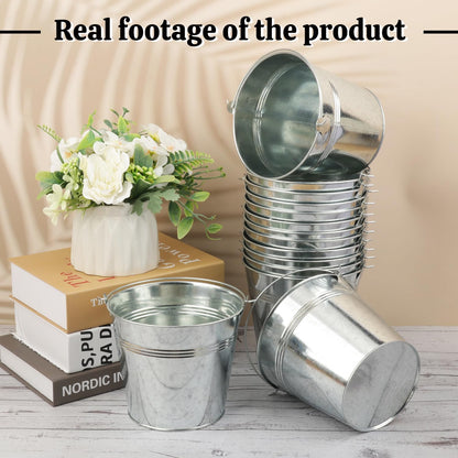 3 PCS 15.3 x 9 x 6 inches White Metal Galvanized Tub with Iron Handles, 3 Gallon Beverage Tubs for Parties, Large Ice Buckets for Beer, Wine, Cocktails & Outdoor Events