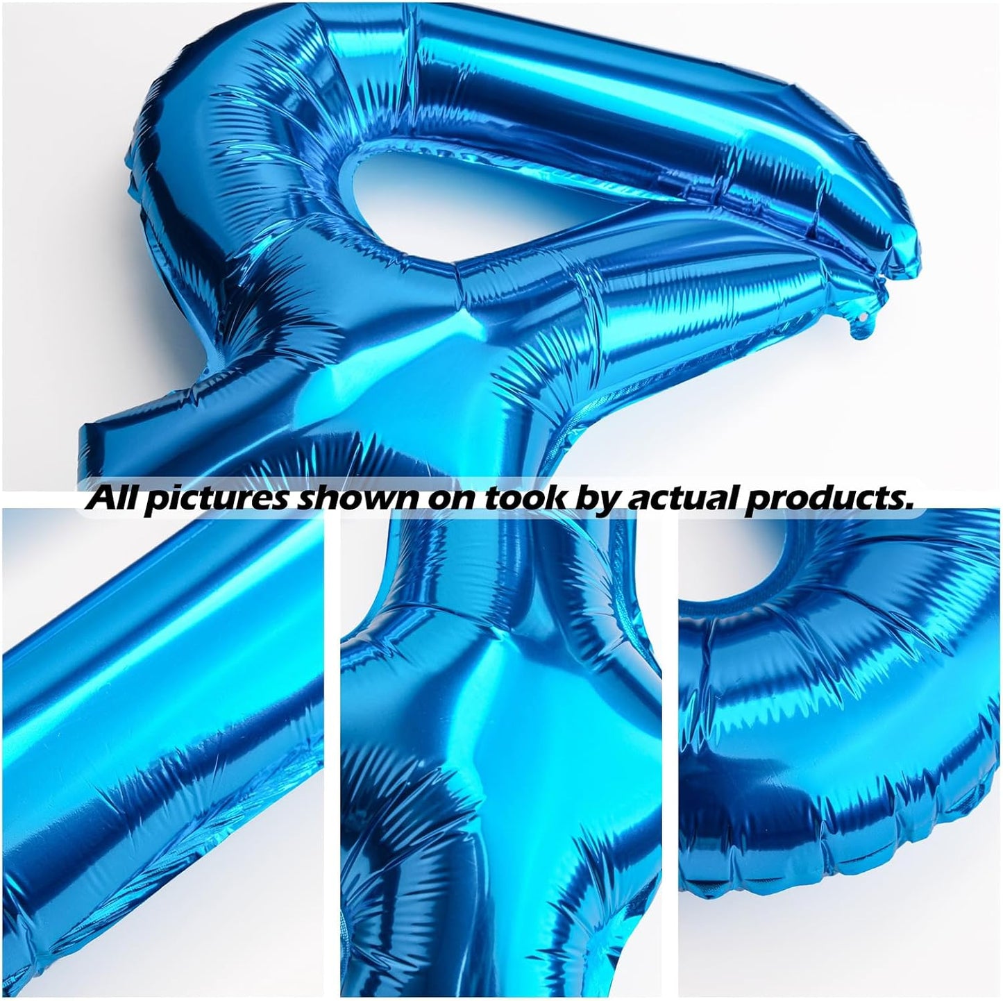 [20 Pcs] 16" Gold Foil Number Balloons (2 sets of 0-9) - Mylar Aluminum Hanging Decorations for Graduation, Birthday, Christmas & New Year's Eve Parties
