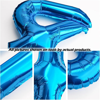 [20 Pcs] 16" Gold Foil Number Balloons (2 sets of 0-9) - Mylar Aluminum Hanging Decorations for Graduation, Birthday, Christmas & New Year's Eve Parties