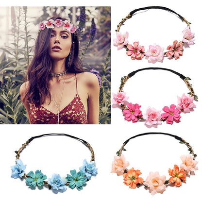 Women Headpieces Collection Accessories - 6 PCS Boho Hair Wreaths, Flower Crowns, Tiaras for , Brides, Bridesmaids, Flower Girls, Weddings