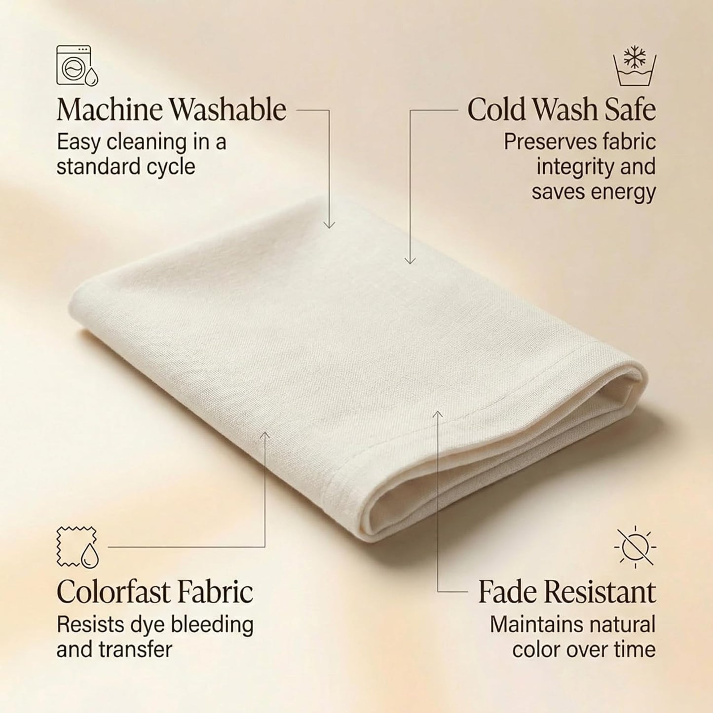 ACCENTHOME Natural Cotton Linen Napkin Set of 12 18x18 inch Dinner Napkins - Washable Soft Premium Hotel Quality Reusable Hemmed Edges Napkins Perfect Table Linens for Family Dinners, Weddings