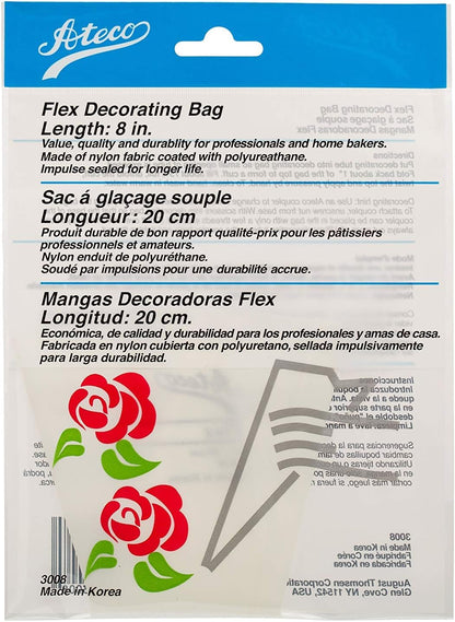 Ateco Flex Decorating Bag, Coated Nylon, 16-Inch, Reusable Baking Supply, White