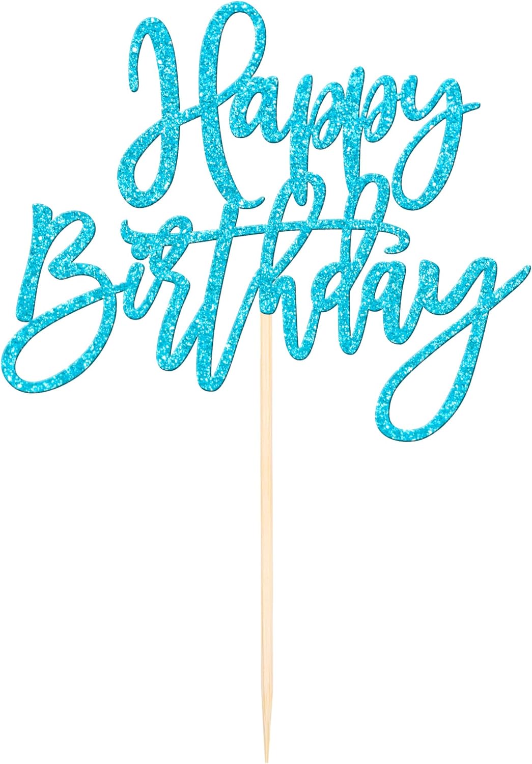 ZHUOWEISM 1 PCS Gold Happy Birthday & Anniversary Cake Topper