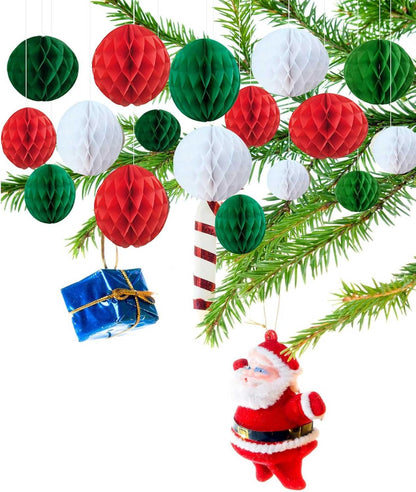 Rainbow Paper Honeycomb Balls,6 and 10 inch Hanging Tissue Pompoms,12 Pack Party Decorations