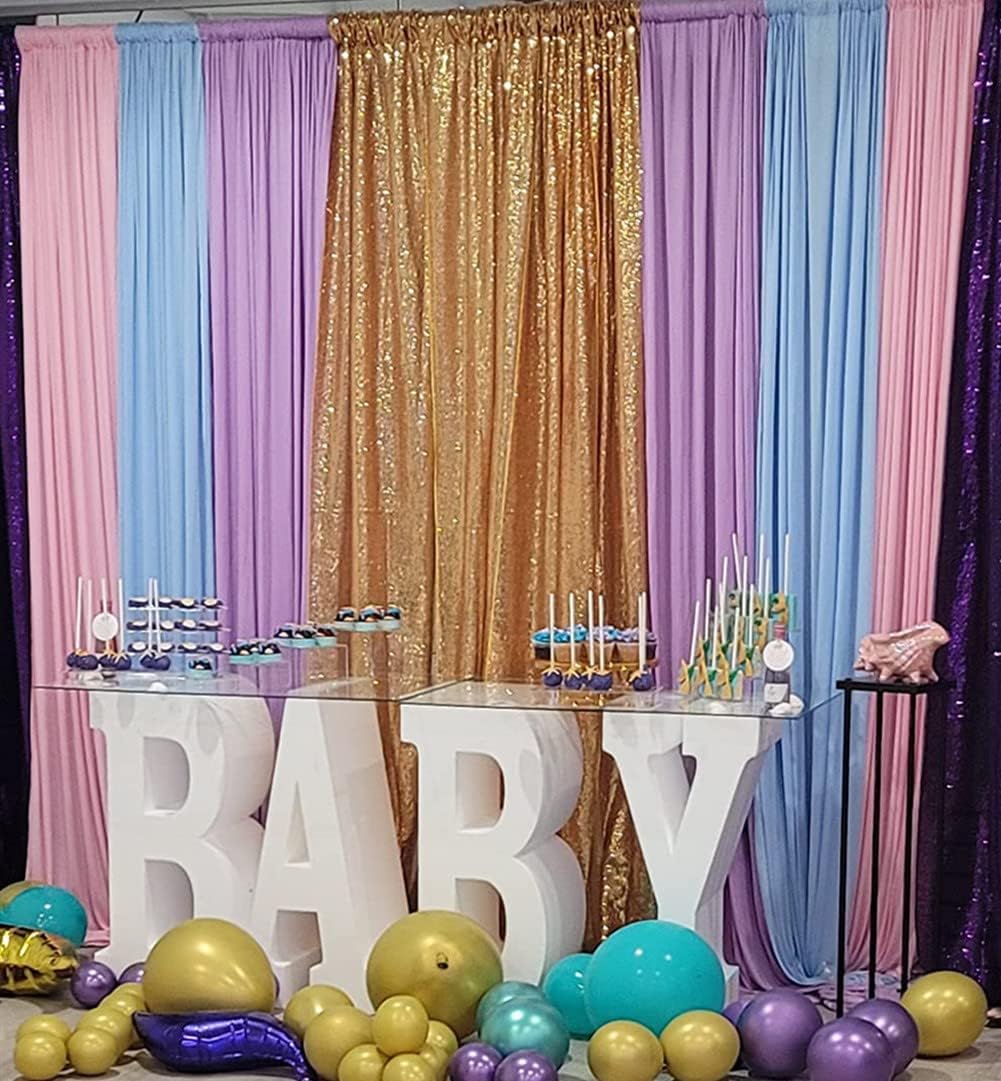 Poise3EHome Black Sequin Backdrop Curtains, 2 Panels 2FTx8FT Glitter Photo Booth Backdrop for Halloween Birthday Bachelorette Wednesday Twilight Party Decorations