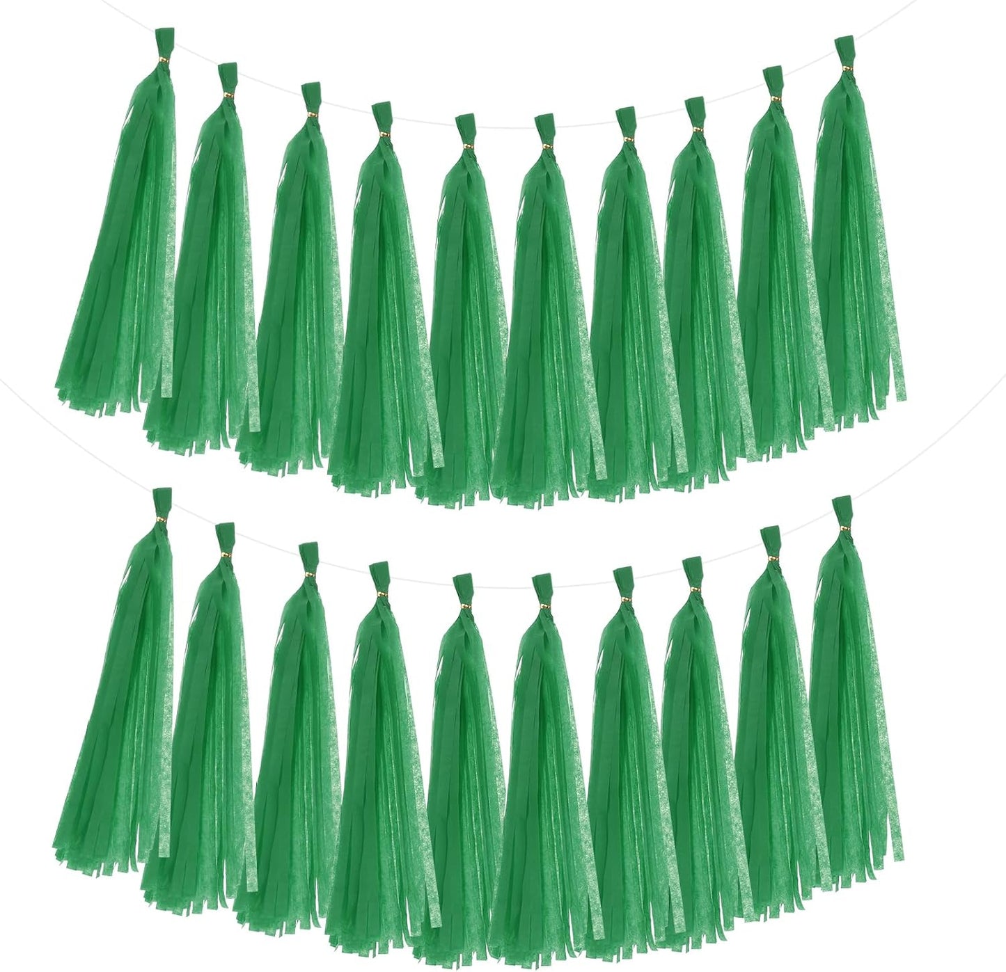MECCANIXITY 20Pcs Tassel Garland Banner Tissue Paper for Streamers Party Decorations, Valentine's Day Birthday Decor for Women with Rope and Tie Wire (Pink, 14.6Inch)