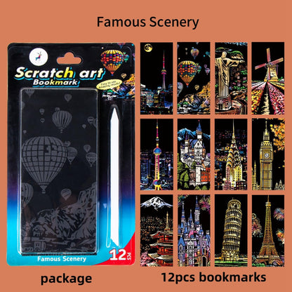 Georgie Porgy Scratch Paper Art Set for Kids Adults Magic Rainbow Scratchboards for DIY Arts and Crafts Kits Christmas Birthday Gift with Scratching Tools Kit (A4-Noctilucent Whale + Sea World)