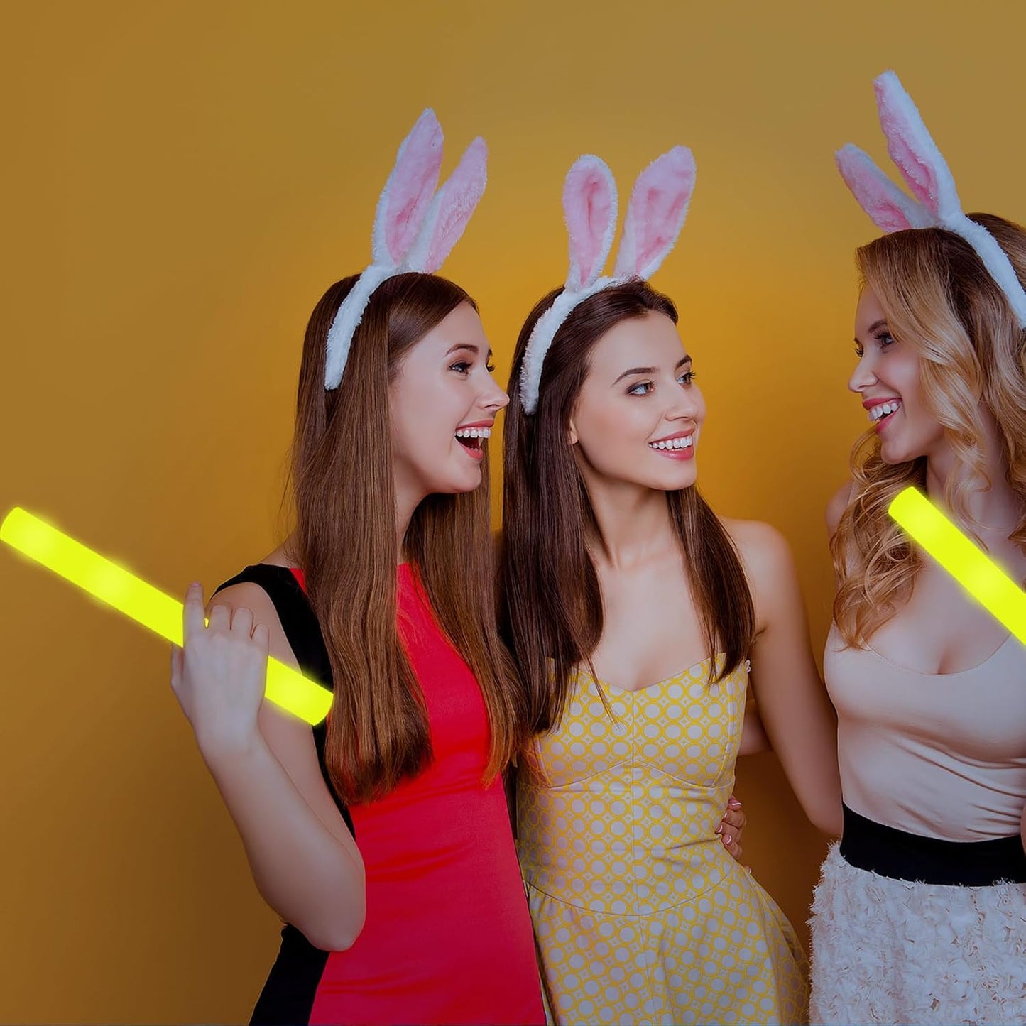 Glow Foam Sticks Bulk, 24 Pcs Red Giant LED Light Up Sticks 3 Modes Flashing Glowing Baton Wands Party Supplies for Wedding, Raves,Concert,Birthday,Christmas, Halloween,Sporting Events