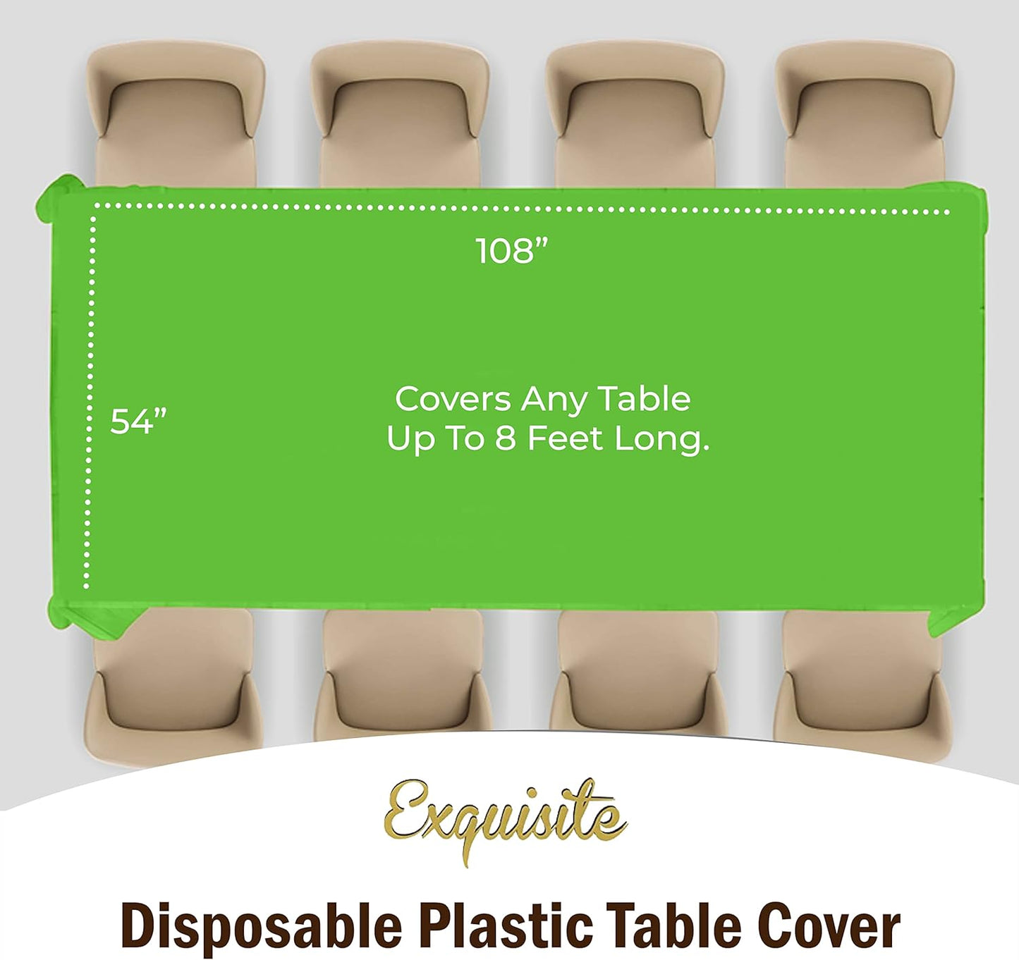 Exquisite Party Solids 6-Pack Premium Plastic Tablecloth 54in. x 108in. Rectangle Plastic Table Cover - Navy