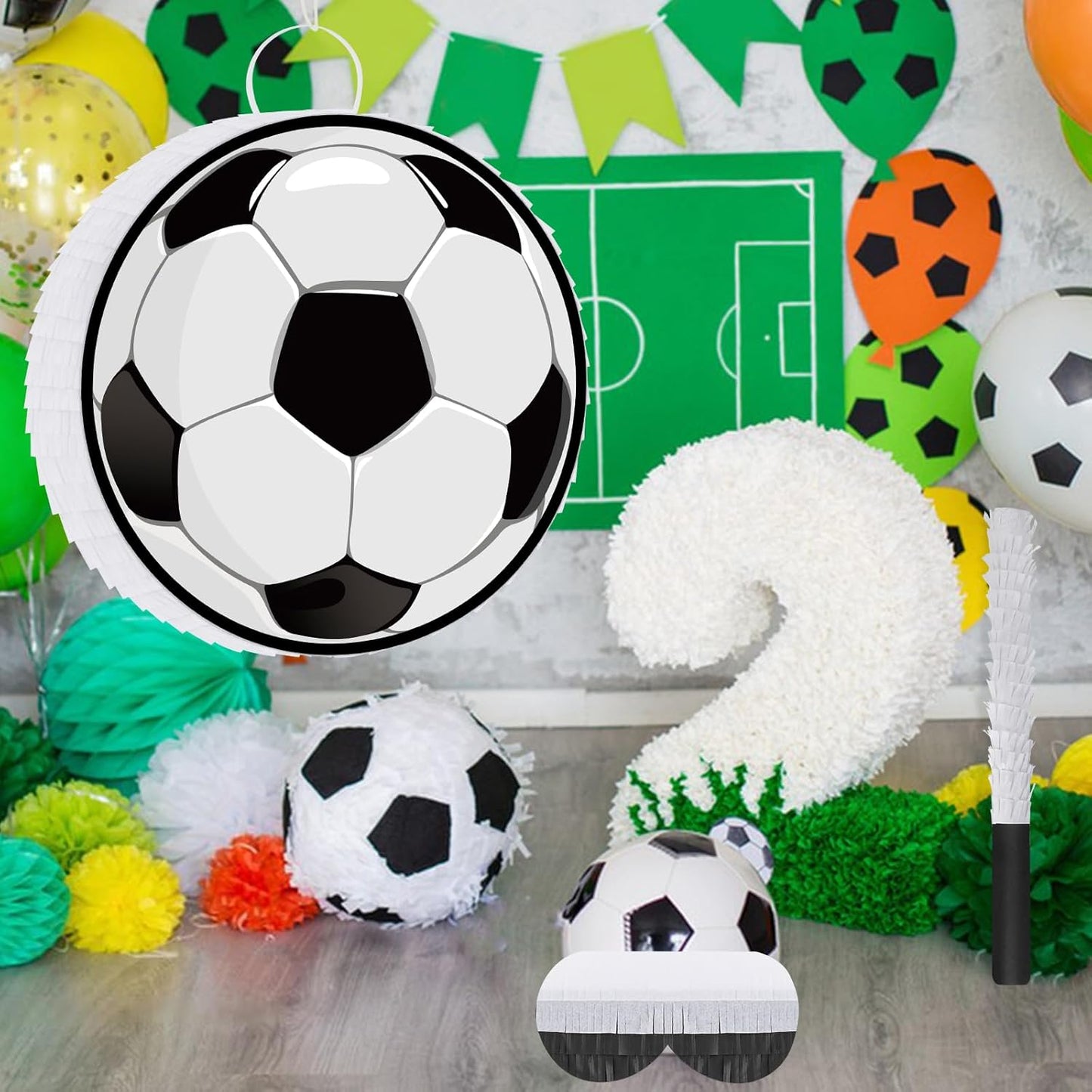 Hooqict Mexican Pinata with Blindfold and Bat Stick Party Pinata for Fiesta Carnival Cinco de Mayo Decorations Kids Adults Mexican Party Games Birthday Party Supplies