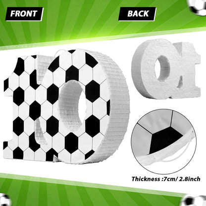 Gemscream Number 9 Soccer Piñata Bundle with Blindfold and Stick Small Piñata Party Decoration for Mexican Fiesta Cinco De Mayo School Anniversary Football Party Celebration Gift 15.75 x 11 x 2.8 in
