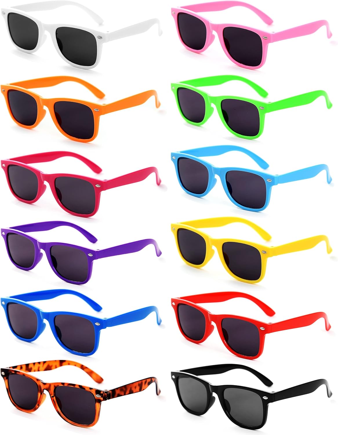 Party Sunglasses Bulk - Adult Retro Plastic Pack of 12 Vintage Sunglasses for Men Women - Party Favors