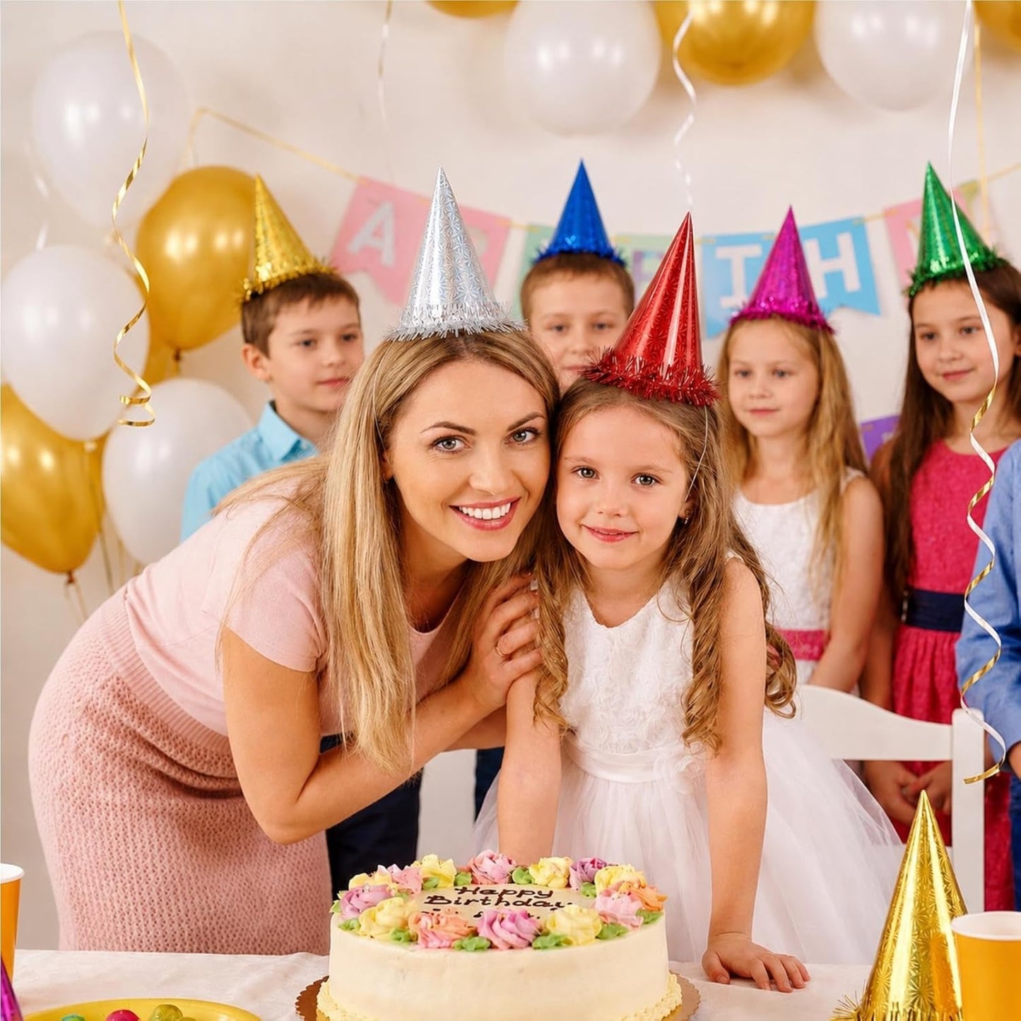 Pre-Assembled Party Hats for Kids, Birthday Hats for Kids & Adults