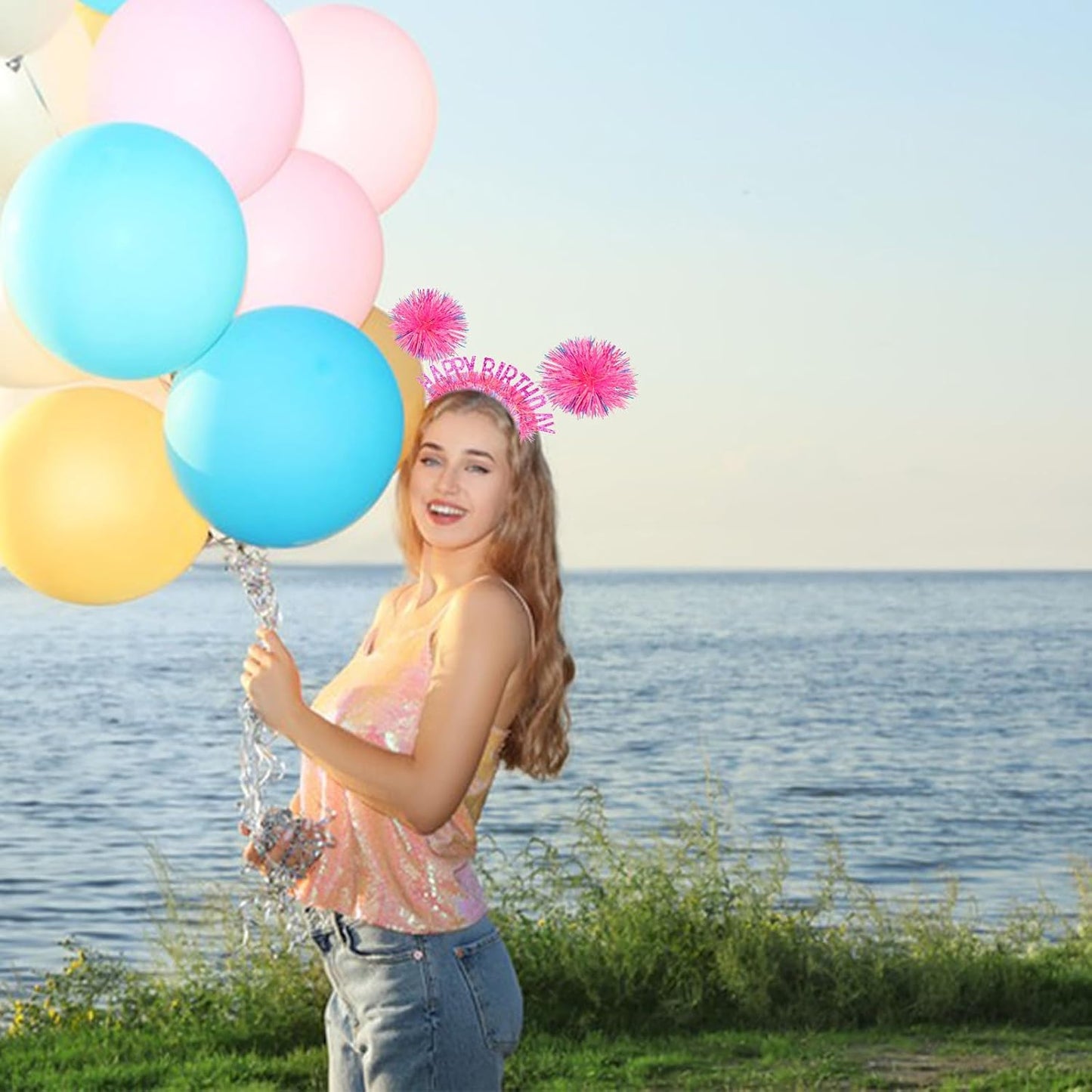CAVETEE Happy Birthday Crown and Tiara for Women & Girls Party Decorations Gifts