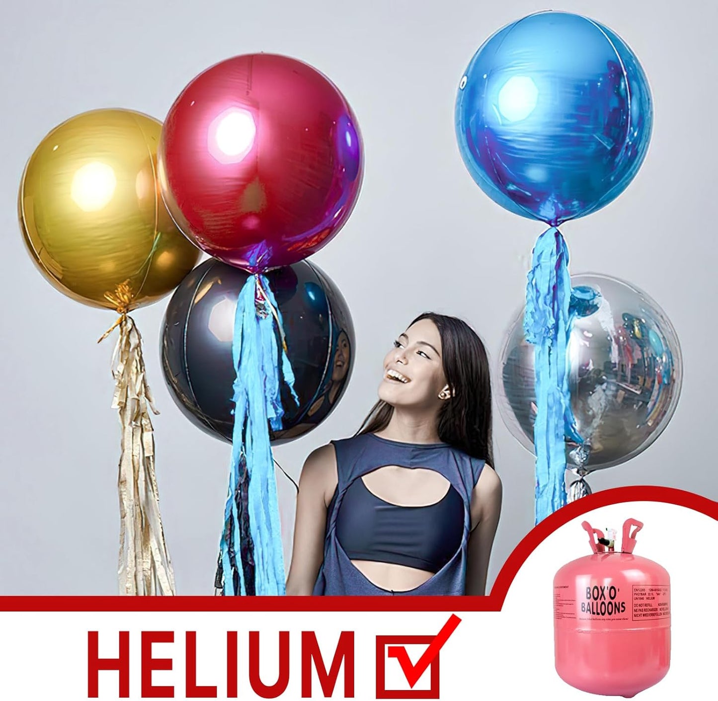 PartyWoo Metallic Gold Foil Balloons 20pcs Different Sizes Pack of 22 15 10 Inch Large Round Foil 4D Inflatable Mirror Ball Mylar Balloons for Graduation Birthday Baby Shower Party Decorations
