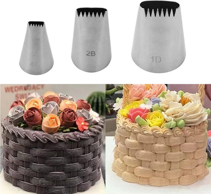 Piping Tips For Cake Decorating, Stainless Steel Icing Piping Nozzles For Pastry Fondant Decorating Tools (C)
