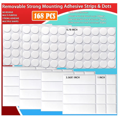 Urdar Brunnr Double Sided Tape for Hanging Picture Poster Decorations, Removable Strong Mounting Adhesive Strips Dots for Balloon, Photo, Art Craft, Party Supplies