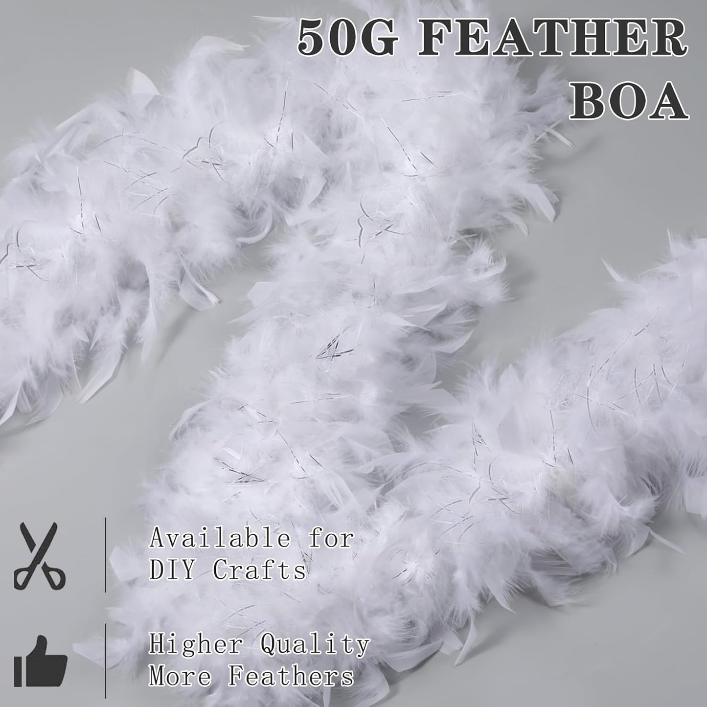 SOGUGOM Red 35g Feather Boas - 2 Yards Boa Feathers for Party, Wedding, Centerpieces, Concert, Costume and Christmas Tree(Red)