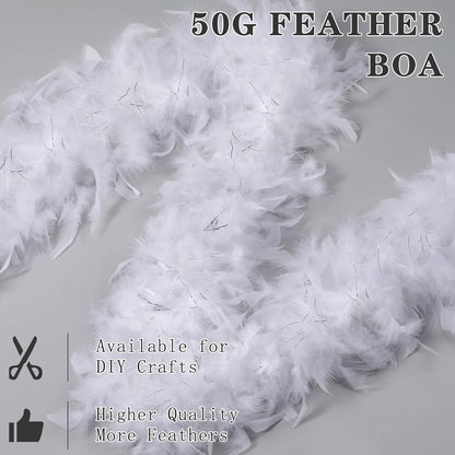 SOGUGOM Red 35g Feather Boas - 2 Yards Boa Feathers for Party, Wedding, Centerpieces, Concert, Costume and Christmas Tree(Red)