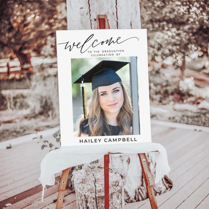 Graduation Party Welcome Sign, Photo Graduation Poster, Graduation Decorations, Grad Party Sign, Grad Welcome Sign, Graduation gift for best friend, Graduation gift for daughter, sister, brother - 1