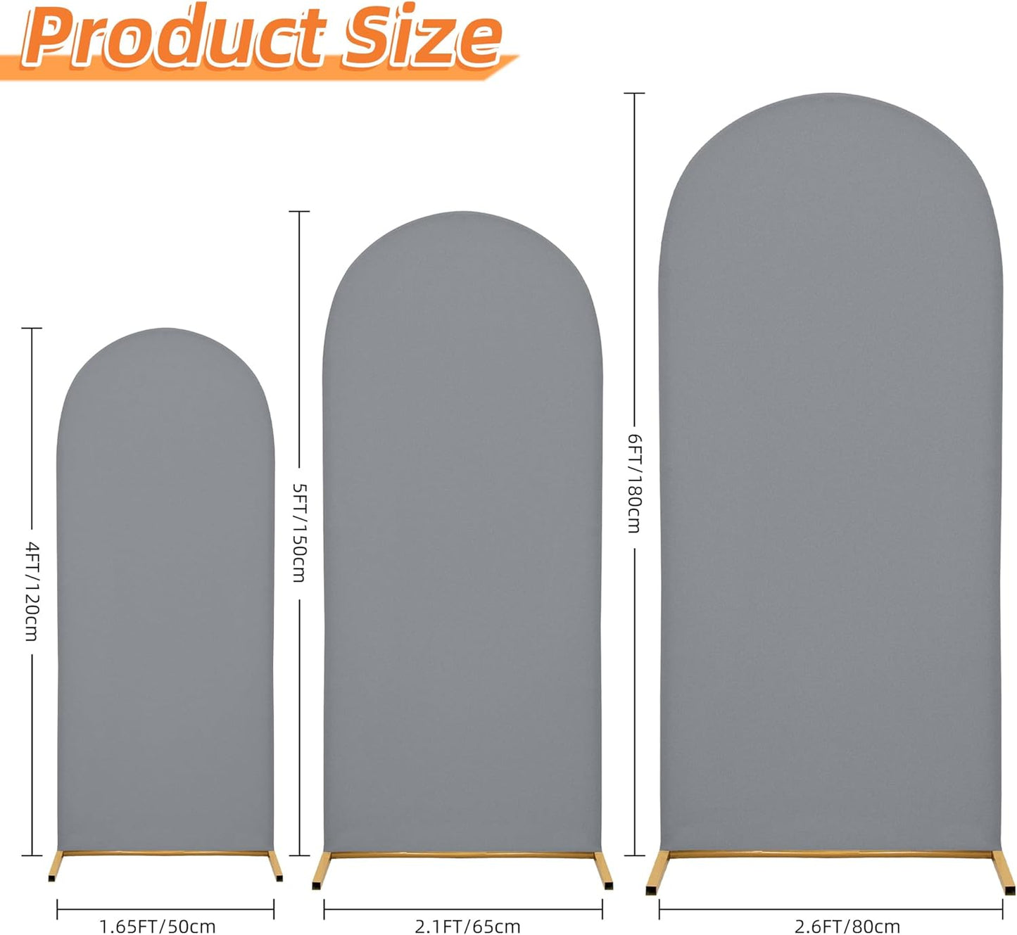 3-Piece Arch Cover Bundle – 7.2FT, 6.6FT & 6FT Stretch Spandex Backdrop Set – Wedding, Birthday & Photo Booth Arch Covers for Every Event