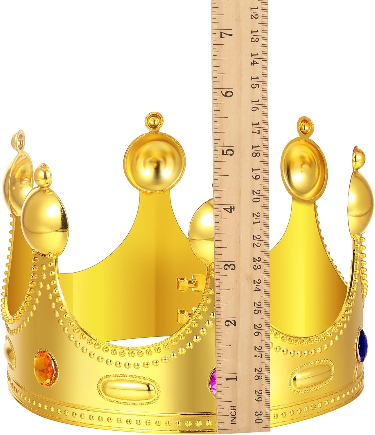 Maitys 6 Pack King and Queen Crowns Royal King Crown Gold Jeweled Costume Accessories for Men Women Birthday Party Halloween Cosplay Costume