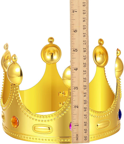 Maitys 6 Pack King and Queen Crowns Royal King Crown Gold Jeweled Costume Accessories for Men Women Birthday Party Halloween Cosplay Costume
