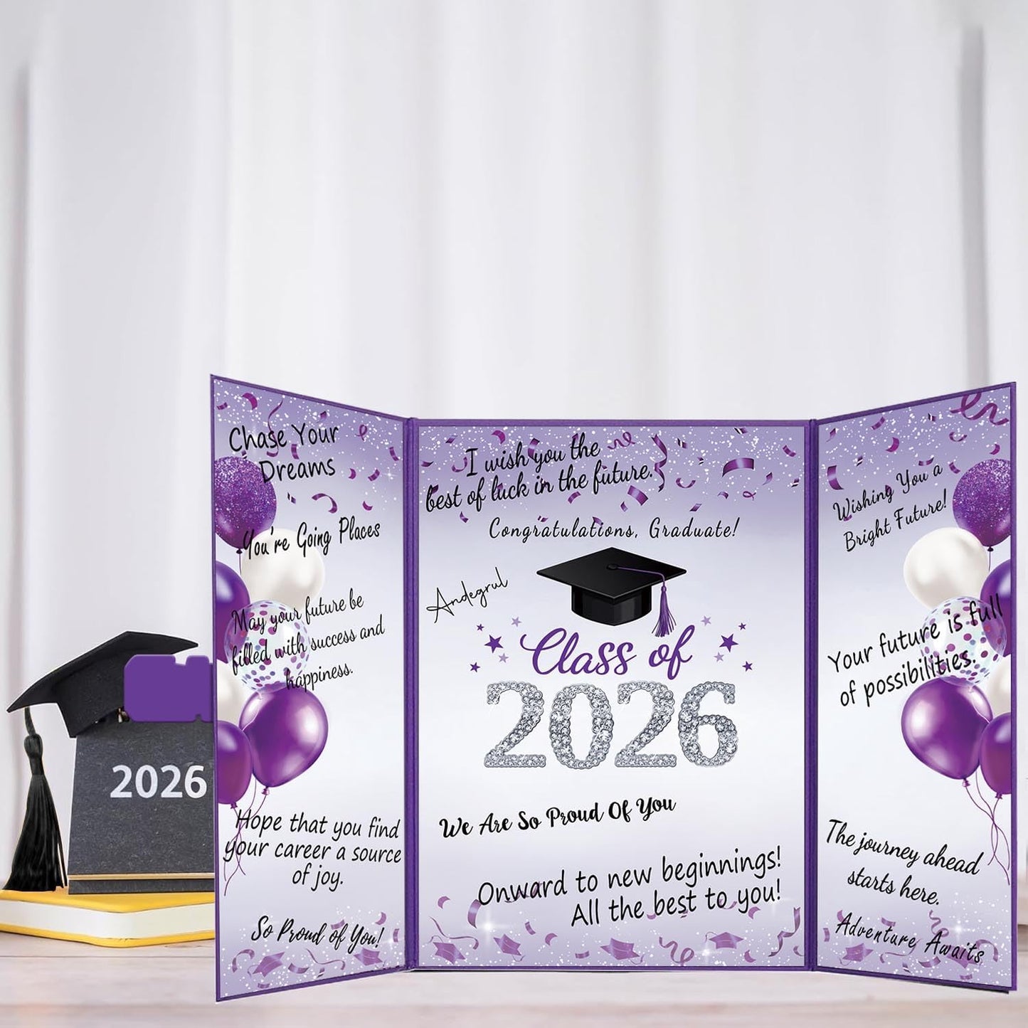 QIYANPAX Graduation Guest Book 2026, Blue and Gold Graduation Decorations Class of 2026, Graduation Signature Book, Congrats Grad Guest Book Alternative, Unique Graduation Gifts