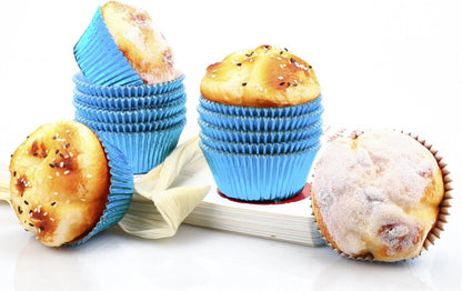 Gifbera White Metallic Foil Cupcake Liners Standard Size Baking Cups, 200-Count