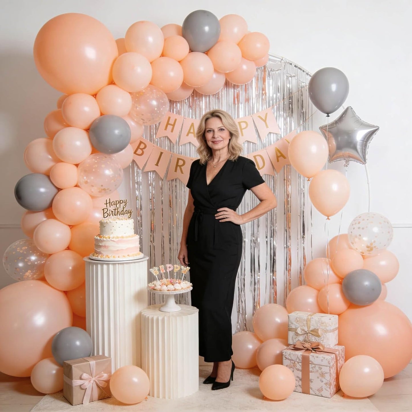 110pcs Black Balloon 12 inch, Black Latex Balloons for Birthday Party Baby Shower Wedding(with 2 Ribbons). - Colors A