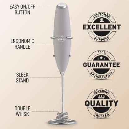 Zulay Kitchen Powerful Milk Frother Wand With Duracell Batteries - Ultra Fast Handheld Drink Mixer - Electric Whisk Foam Maker for Coffee, Lattes, Cappuccino & Matcha - Z1 Motor - Black - Colors A