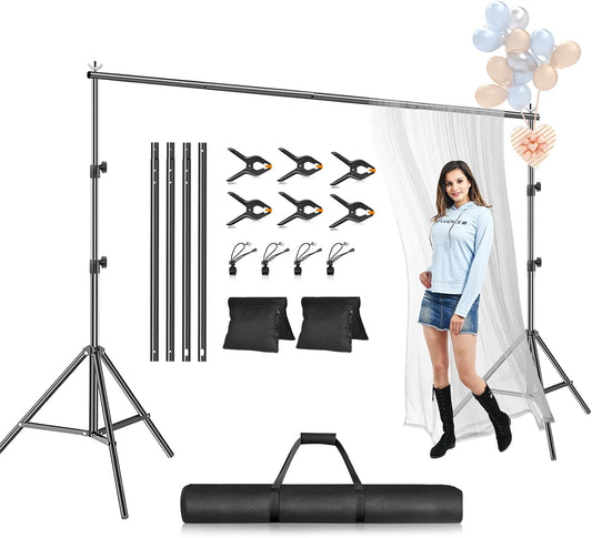 EMART Photo Backdrop Stand kit, 8.5 x 10 ft Back Drop Adjustable Frame for Photography, Photoshoot Banner Background Support Holder for Parties Dectoration