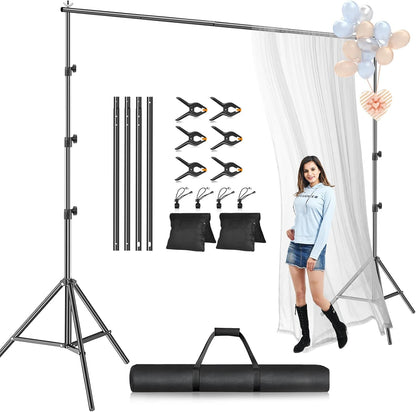 EMART Photo Backdrop Stand kit, 8.5 x 10 ft Back Drop Adjustable Frame for Photography, Photoshoot Banner Background Support Holder for Parties Dectoration