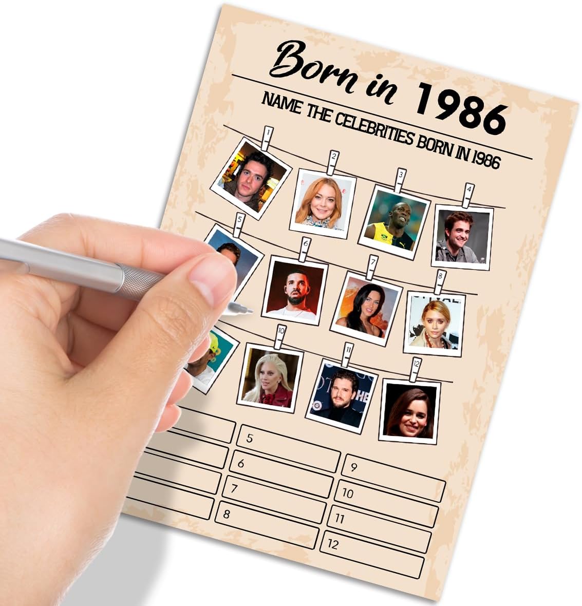 QUPT 40th Birthday Party Games, Movies in 1986 Games, Birthday Party Supplies for Adults, Fun 1986s Party Game，Pack of 30 Cards