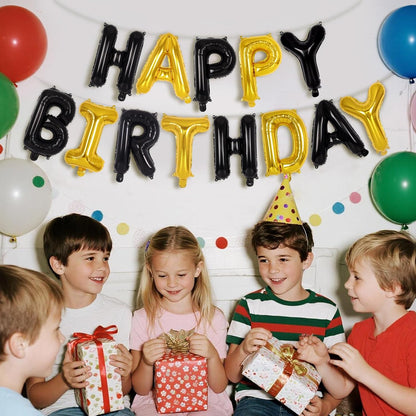 Happy Birthday Balloons Banner, Foil Balloon Personalized Name Letters Balloons Sign Birthday Party Decorations for Women Men Boys Girls Cream