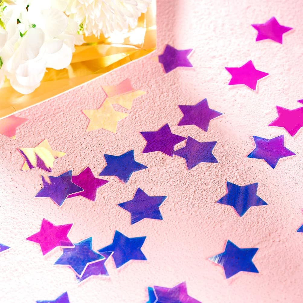 MOWO Glitter Five Stars Confetti Wedding Party Decor and Table Decor, 1.2’’ in Diameter (Glitter Gold,200pc)