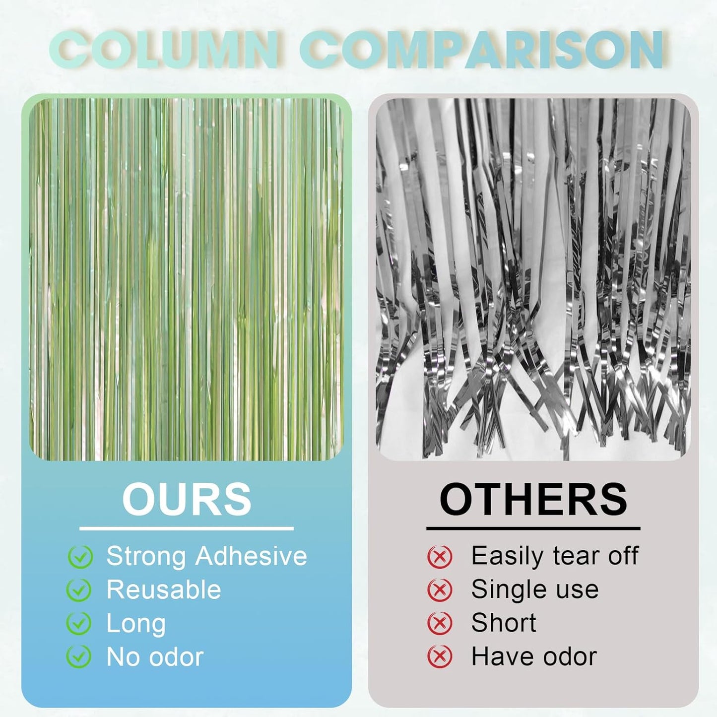 Voircoloria 3 Pack 3.3x8.2 Feet Gold Foil Fringe Backdrop Curtains, Tinsel Streamers, Fringe Backdrop for 2025 New Years Eve, Graduation, Birthday, Baby Shower, Gender Reveal, Disco Party - Colors A