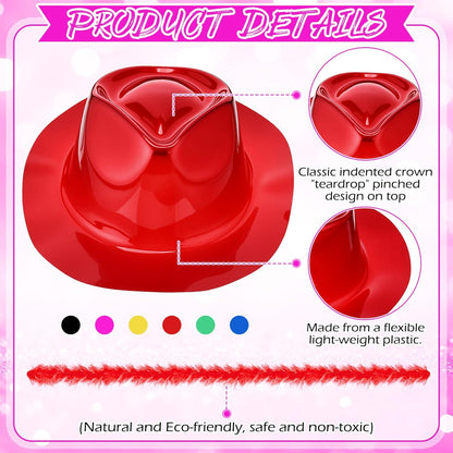 JaGely 48 Pieces Neon Party Supplies 24 Neon Gangster Hats 24 Pcs Feather Boas for Wedding Glow Party Supplies Birthday Props