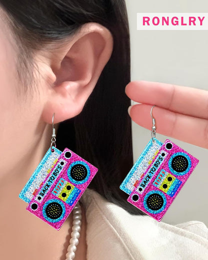 80s 90s Earrings for Women Colorful Lightning Acrylic Drop Earrings Neon Earrings Bulk for 80's 90's Outfit Glow Party Halloween 80s Accessories Jewelry