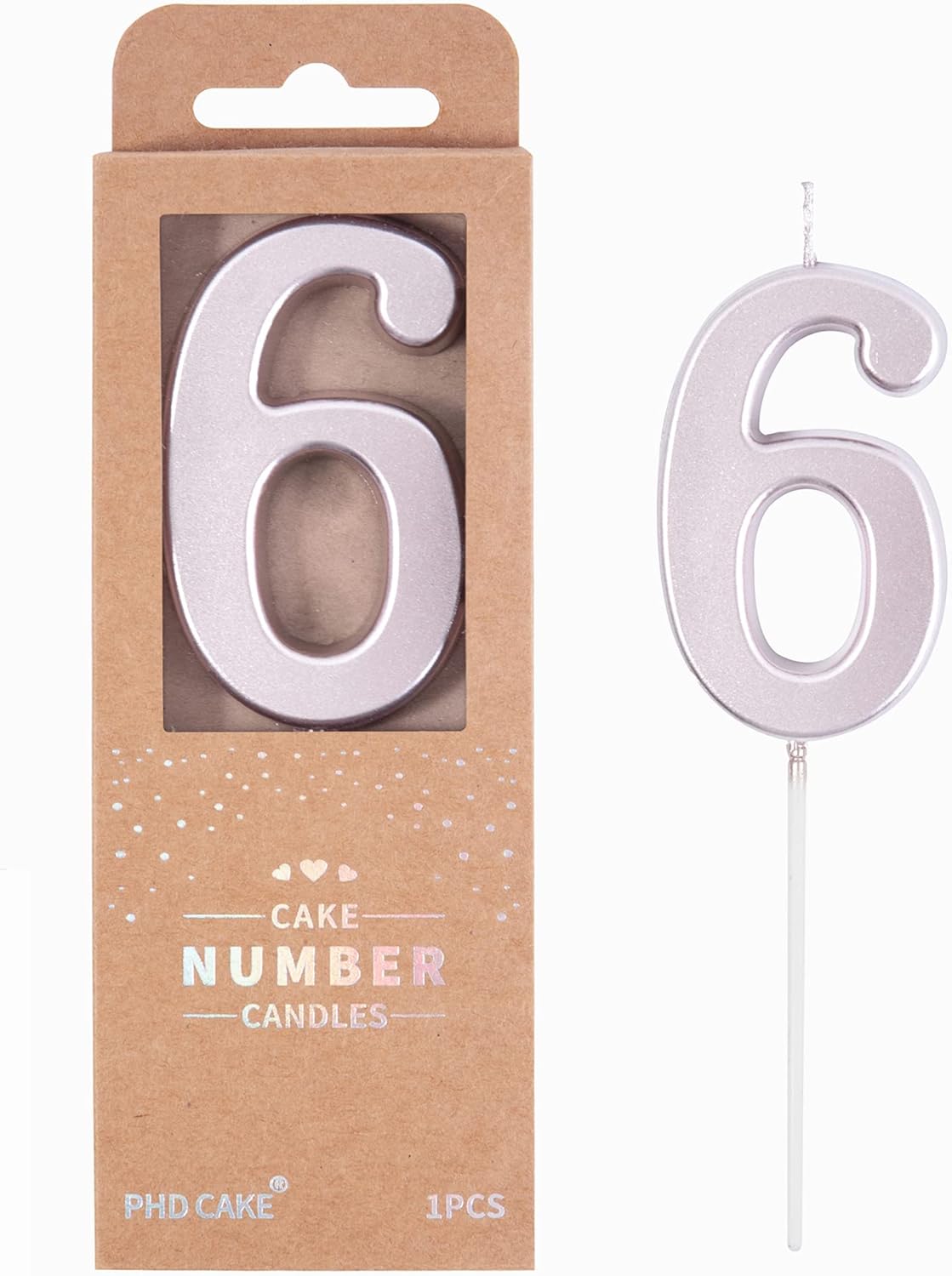 PHD CAKE 2.76 Inch Modern Gold 2 Number Birthday Candles, Gold Number Candles, Cake Number Candles, Party Celebration