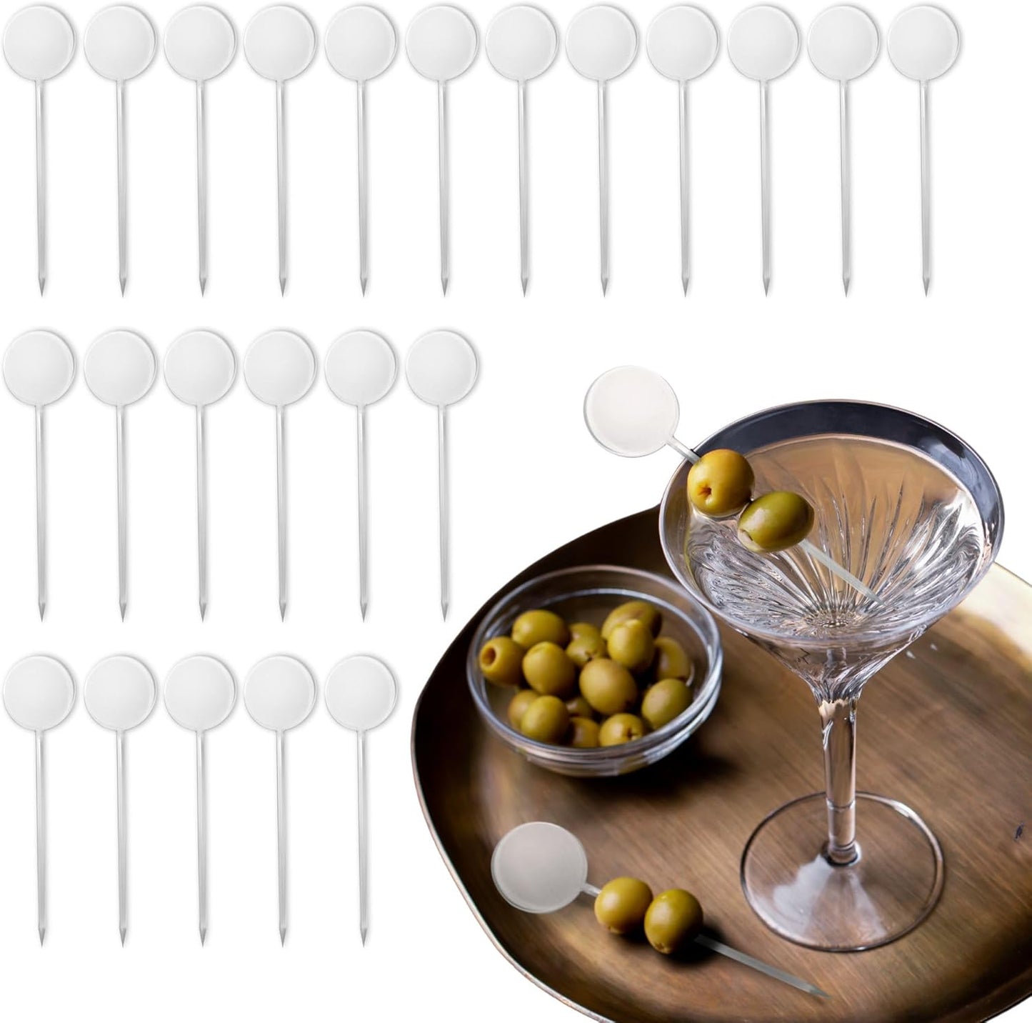 1000 Pcs Cocktail Picks Prism 7.62cm (3") - Sleek, Stylish Garnish for Cocktails, Perfect Plastic Toothpicks for Appetizers & Drinks, Versatile Fancy Skewers Food Pick for Charcuterie Parties