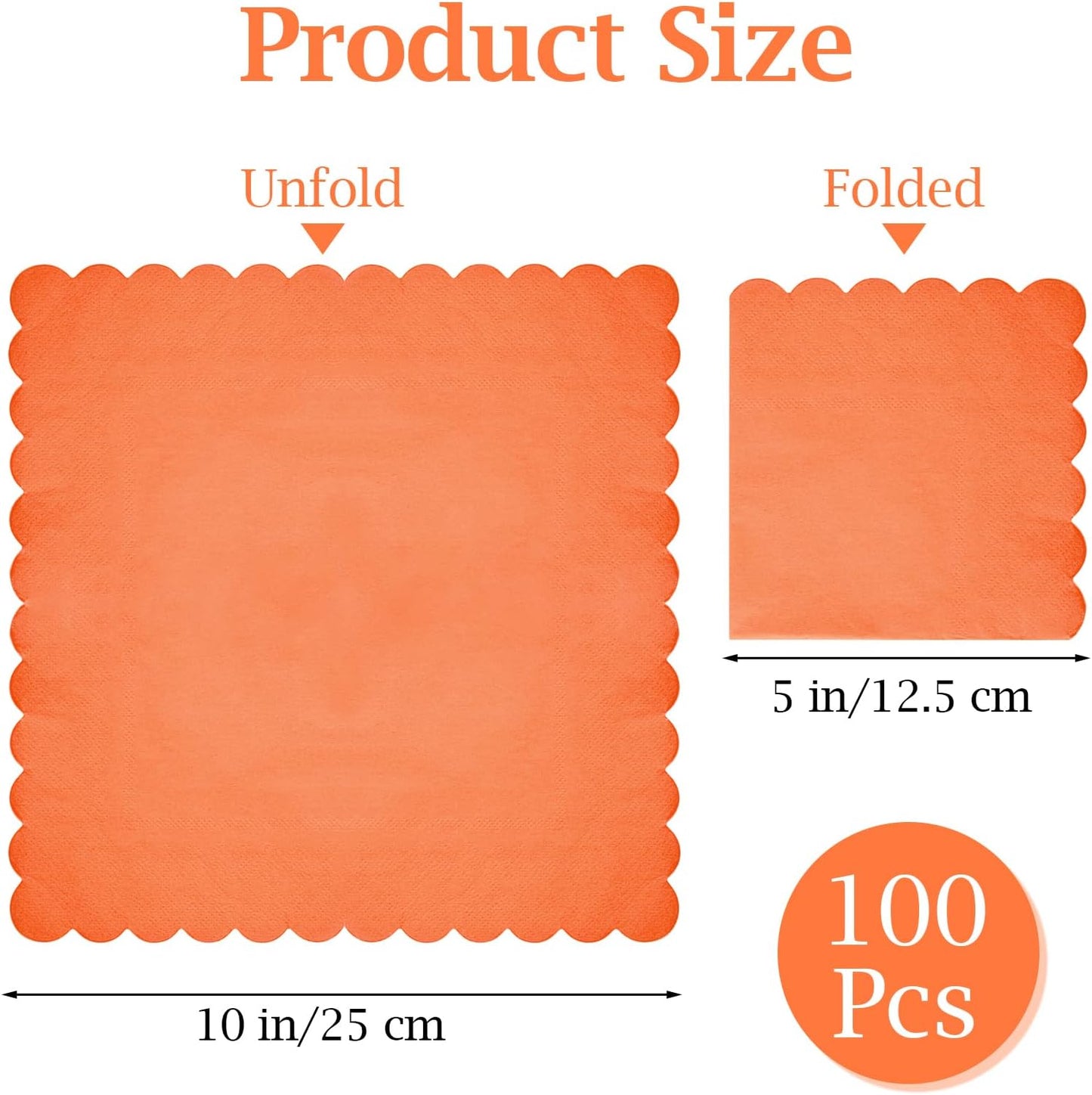 100 Pcs Cocktail Napkins, 2-Ply 5 x 5 Inches Disposable Scalloped Napkins, Thick Premium Dessert Napkins for Party, Wedding, Dinner, Birthday, Anniversary, Festival (Sage Green)