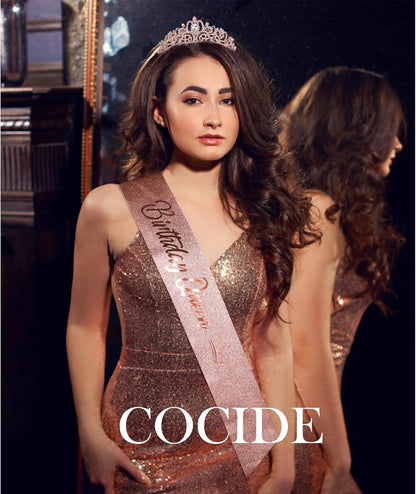 COCIDE Birthday Queen Sash & Rhinestone Tiara Set Gold Happy Birthday Crowns for Women Party Decoration Kit Rhinestone Headband for Women Glitter Crystal Hair Accessories for Cake Topper