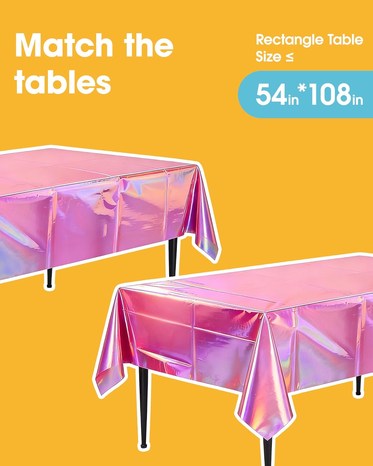 Niuara White Plastic Table Cloth - 4 Pack 54" × 108" Rectangle Disposable Tablecloths for 6FT Tables, Table Cover for Party, Holiday & Gathering Use